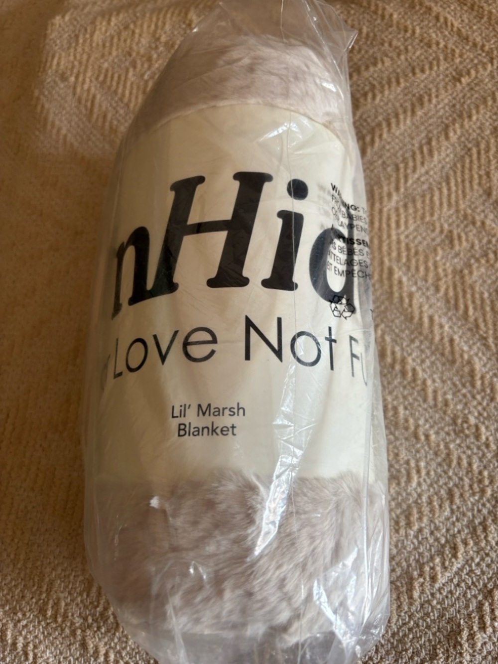 UnHide Plush Throw Blanket in  Beigebear- Ultra Soft Cozy Layer - Picture 4 of 5